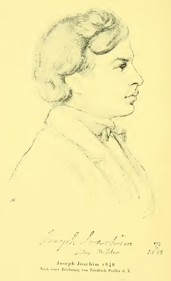 Йозеф Иоахим, 1848. С рисунка Фридриха Преллера-старшего
