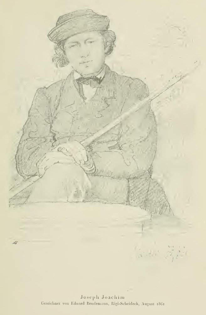 Йозеф Иоахим. Рисунок Эдуарда Бендемана. Риги-Шейдек, август 1861